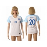 Women England #20 Barkley Home Soccer Country Jersey