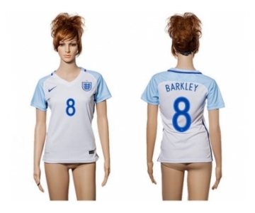 Women England #8 Barkley Home Soccer Country Jersey