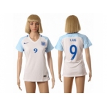 Women England #9 Kane Home Soccer Country Jersey