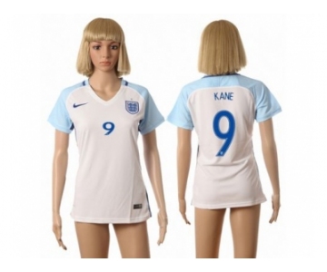 Women England #9 Kane Home Soccer Country Jersey