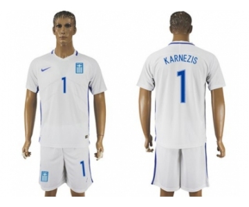 Greece #1 Karnezis Home Soccer Country Jersey