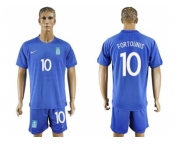 Greece #10 Fortounis Away Soccer Country Jersey
