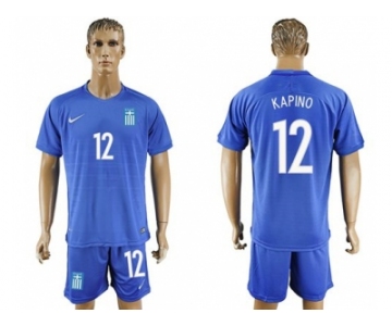 Greece #12 Kapino Away Soccer Country Jersey