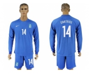 Greece #14 Dimitrios Away Long Sleeves Soccer Country Jersey