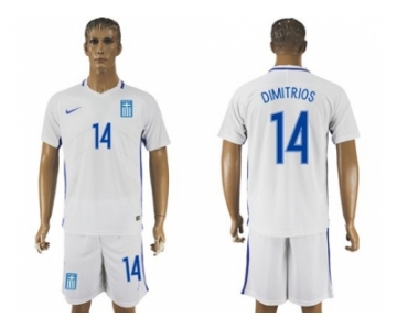 Greece #14 Dimitrios Home Soccer Country Jersey