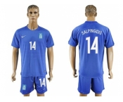 Greece #14 Salpingidis Away Soccer Country Jersey