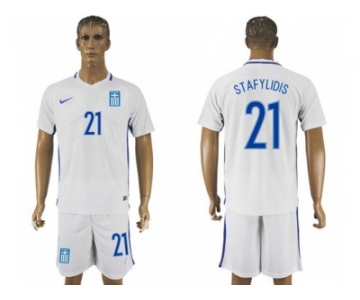 Greece #21 Stafylidis Home Soccer Country Jersey