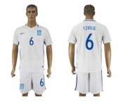 Greece #6 Tziolis Home Soccer Country Jersey