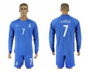 Greece #7 Karelis Away Long Sleeves Soccer Country Jersey