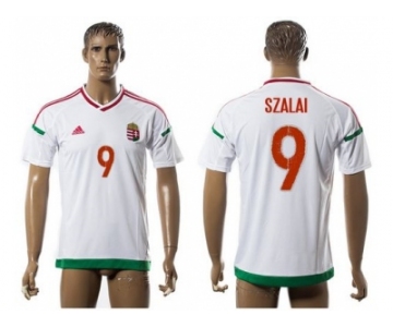 Hungary #9 Szalai Away Soccer Country Jerse