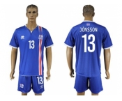 Iceland #13 Jonsson Home Soccer Country Jersey