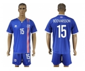 Iceland #15 Bodvarsson Home Soccer Country Jersey