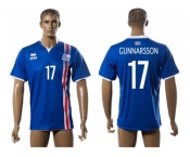 Iceland #18 Bjarnason Home Soccer Country Jersey2