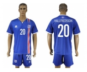 Iceland #20 Hallfredsson Home Soccer Country Jersey
