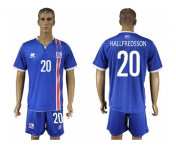 Iceland #20 Hallfredsson Home Soccer Country Jersey