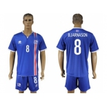 Iceland #8 Bjarnason Home Soccer Country Jersey