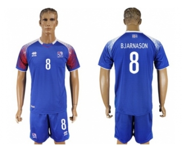 Iceland #8 Bjarnason Home Soccer Country Jersey