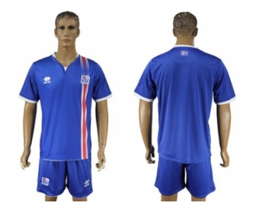 Iceland Blank Home Soccer Country Jersey