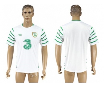 Ireland Blank White Away Soccer Country Jersey