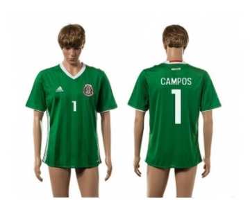 Mexico #1 Campos Green Home Soccer Country Jersey1