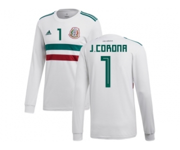 Mexico #1 J.Corona Away Long Sleeves Soccer Country Jersey