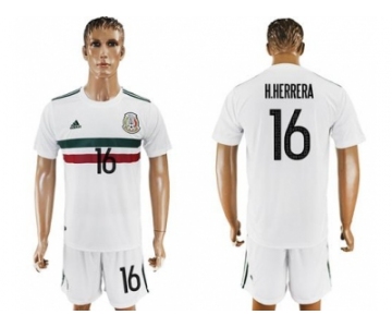 Mexico #16 H.Herrera Away Soccer Country Jersey