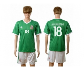 Mexico #18 A.Guardado Green Home Soccer Country Jersey1
