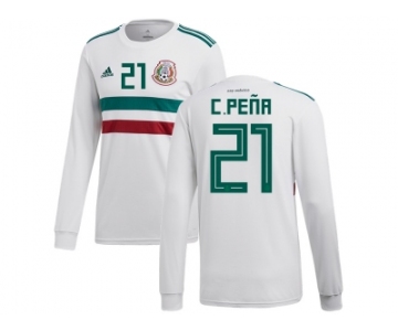 Mexico #21 C.Pena Away Long Sleeves Soccer Country Jersey