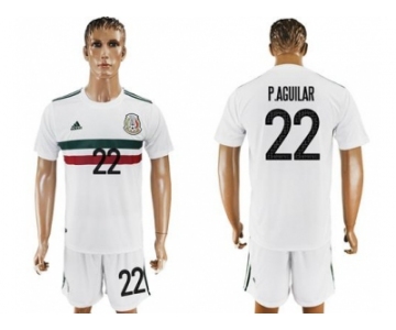 Mexico #22 P.Aguilar Away Soccer Country Jersey