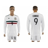 Mexico #9 R.Jimenez Away Long Sleeves Soccer Country Jersey