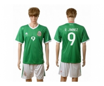 Mexico #9 R.Jimenez Green Home Soccer Country Jersey1