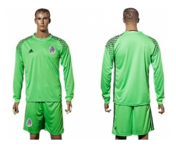 Mexico Blank Green Long Sleeves Goalkeeper Soccer Country Jersey