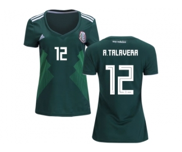 Women Mexico #12 A.Talavera Home Soccer Country Jersey