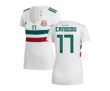 Women Mexico #17 Candido Away Soccer Country Jersey