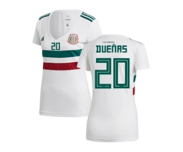 Women Mexico #20 Duenas Away Soccer Country Jersey