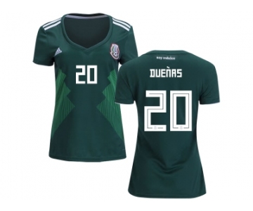 Women Mexico #20 Duenas Home Soccer Country Jersey