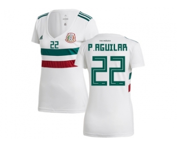 Women Mexico #22 P. Aguilar Away Soccer Country Jersey