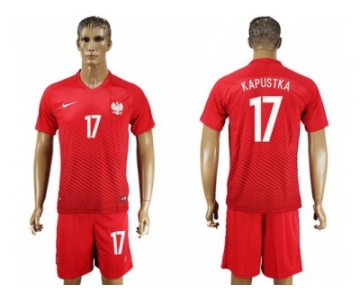 Poland #17 Kapustka Away Soccer Country Jersey