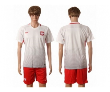 Poland Blank White Home Soccer Country Jersey