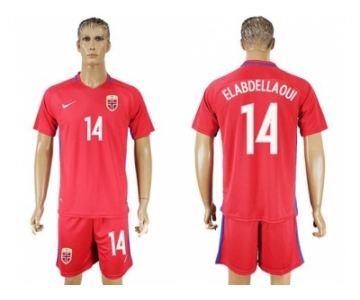 Norway #14 Elabdellaoui Home Soccer Country Jersey