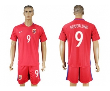 Norway #9 Soderlund Home Soccer Country Jersey