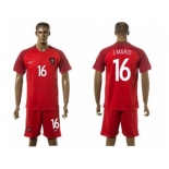 Portugal #16 Jmario Home Soccer Country Jersey
