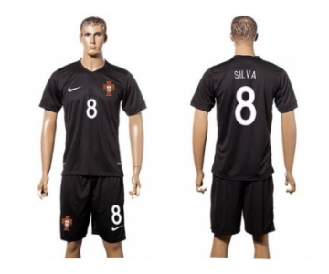 Portugal #8 Silva SEC Away Soccer Country Jersey