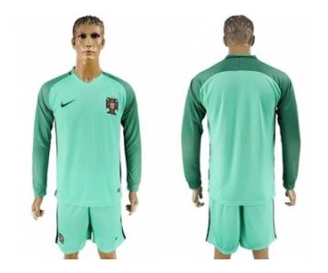 Portugal Blank Away Long Sleeves Soccer Country Jersey
