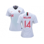 Women Portugal #14 William Away Soccer Country Jerseys
