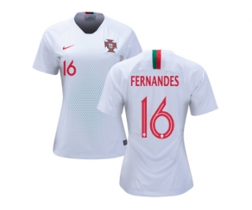 Women Portugal #16 Fernandes Away Soccer Country Jersey