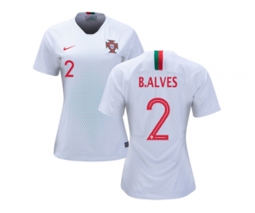 Women Portugal #2 B.Alves Away Soccer Country Jerseys