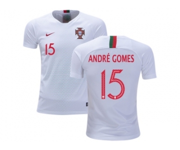 Portugal #15 Andre Gomes Away Kid Soccer Country Jersey