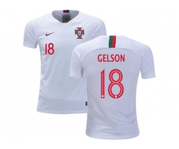 Portugal #18 Gelson Away Kid Soccer Country Jersey