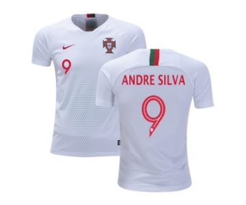 Portugal #9 Andre Silva Away Kid Soccer Country Jersey